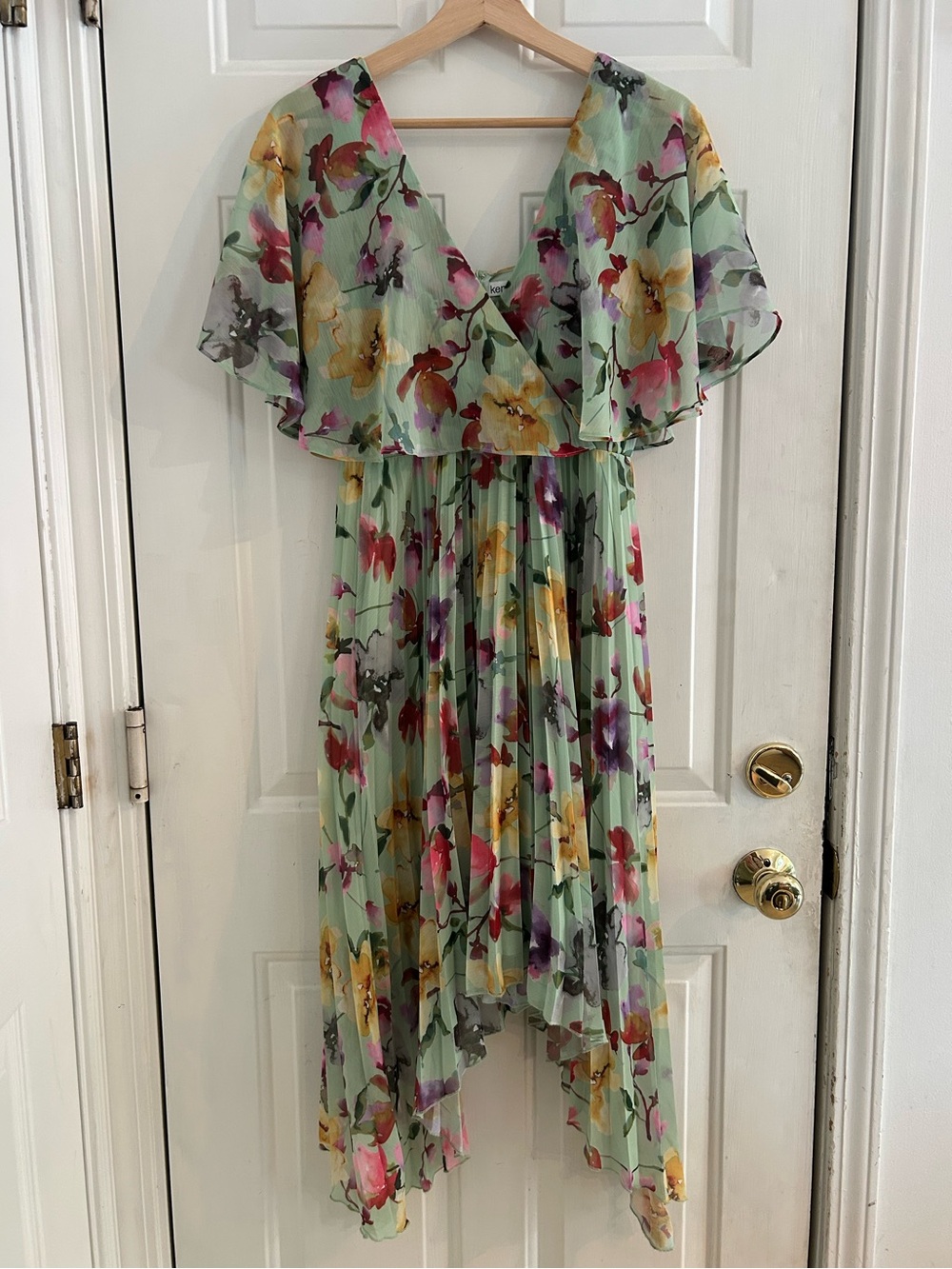 Kensie Mint Green Floral Layered Dress